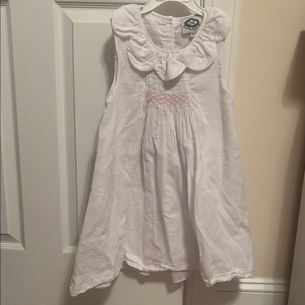 White Sleeveless Kids Casual Dress